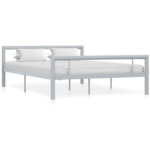 Furnova Posteljni okvir siv in bel kovinski 160x200 cm, (21935373) Slike