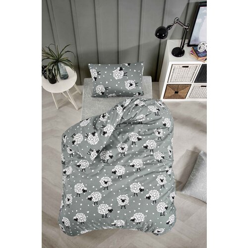 Hanah home komplet posteljine Lamb, 160x220cm, Svetlosiva Slike