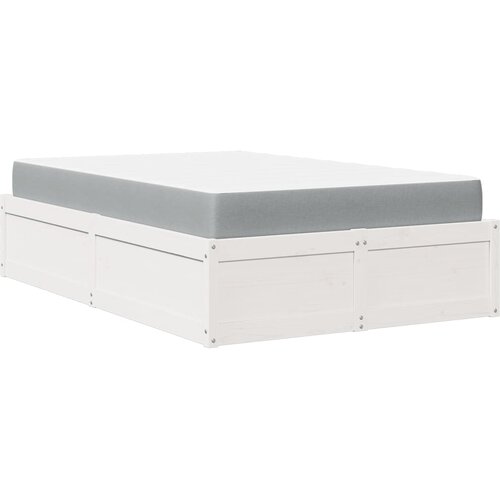  Krevet s madracem bijeli 90x200 cm od masivne borovine Slike