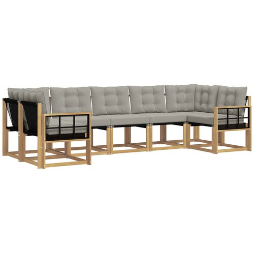 vidaXL Zunanja garnitura za sedenje 7 pcs Bela in svetlo siva, (5000281256) Cene