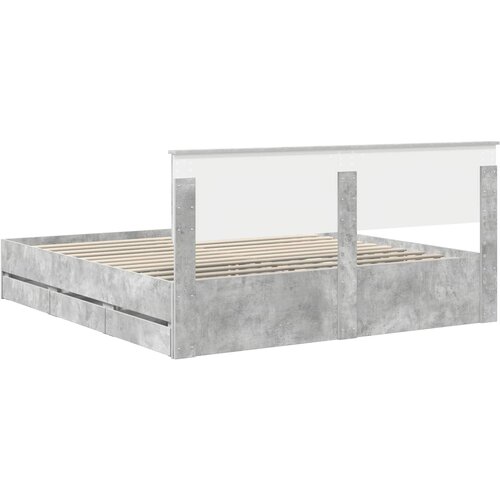  Krevetna konstrukcija s ladicama Betonski sivi 180 x 200 cm Siva 210 x 183 x 90 cm Slike