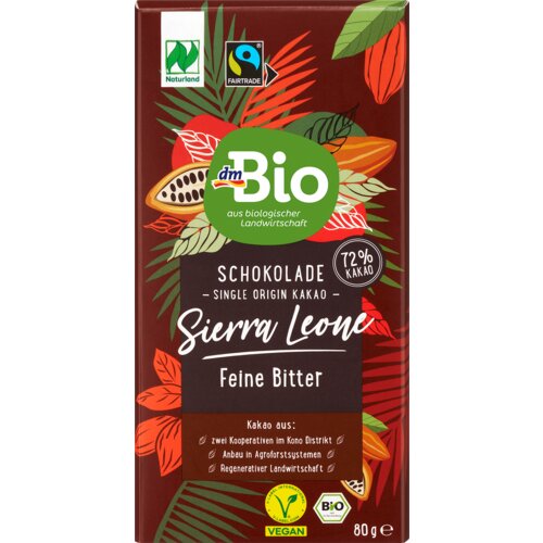 dmBio Sierra Leone crna čokolada 72% kakaa 80 g Cene