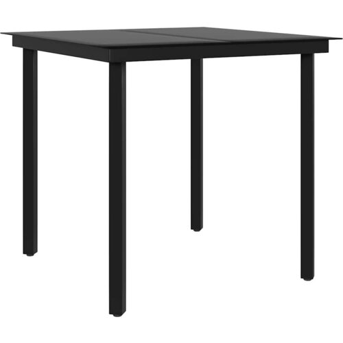  5-dijelni vrtni blagovaonski set s jastucima bež i crni Dužina stola 80 cm Slike