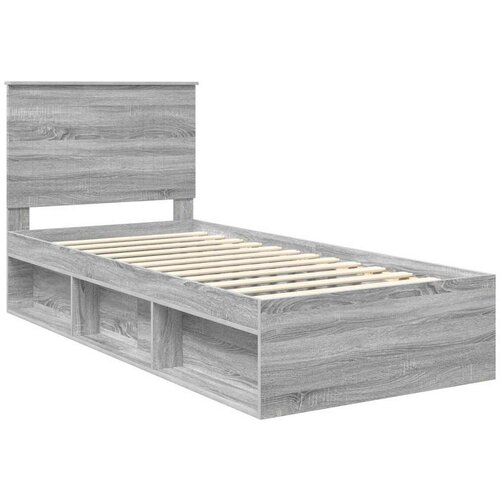  Okvir za krevet s uzglavljem Siva Sonoma 90 x 190 cm Slike