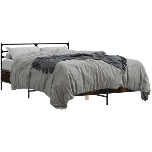  Okvir za krevet boja hrasta 120x190cm konstruirano drvo i metal Slike
