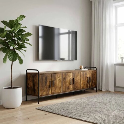  TV ormar 146 x 33 x 50 cm Dimljeni hrast Konstruirano drvo - Dimljeni hrast 146 x 33 x 50 cm Slike