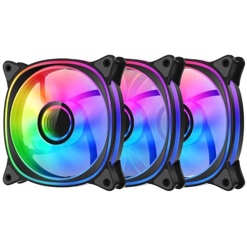 LC-Power Set ventilatora LC-CF-120-ARGB-KIT-B, 3 &times; 120 mm ARGB fan, Crni Cijene
