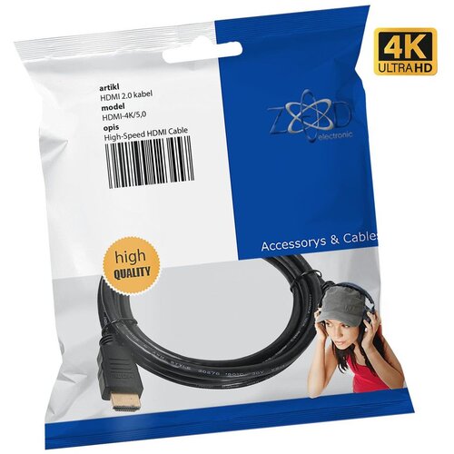 Zed Electronic HDMI 2.0 kabl, 4K, dužina 5, 0 met. - HDMI-4K/5, 0, Crni Cijene