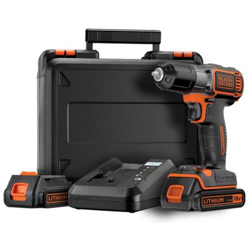 Black & Decker Črni + decker vrtalni freezer 18V 2 x 1,5ah li-ion avtosense + kovček ASD18KB, (21373772) Cene