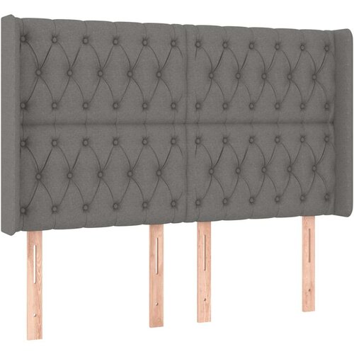  Uzglavlje tamnosivo 147 x 16 x 118/128 cm od tkanine Slike