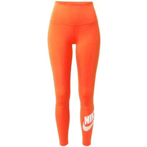 Nike Sportske hlače neonsko narančasta / bijela