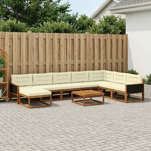  Set vanjskih sofa s jastukom 9 pcs Čvrsto drvo akacije Cene