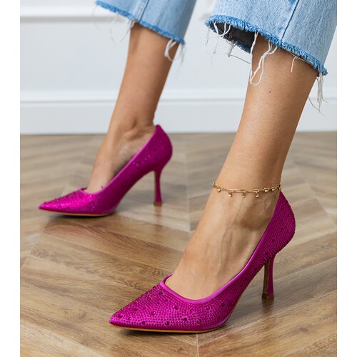 D/CEO Pink satin court shoes with rhinestones Kortis Cene