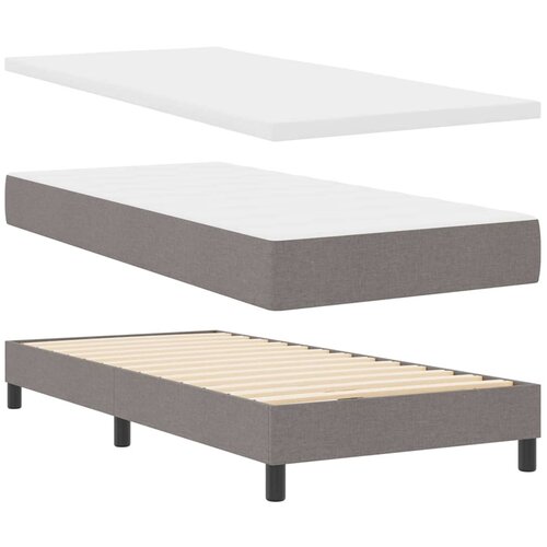 vidaXL Box spring krevet Sivo-smeđa 200 x 180 cm Poliester Cijene