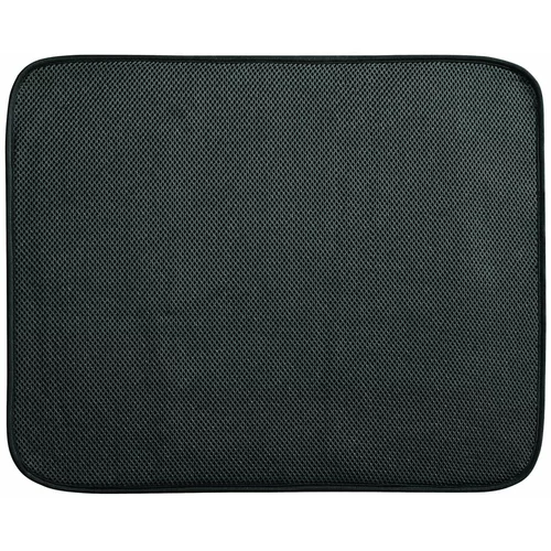 iDesign crna kuhinjska podloga za cijeđenje iDry, 45,5 x 40,5 cm