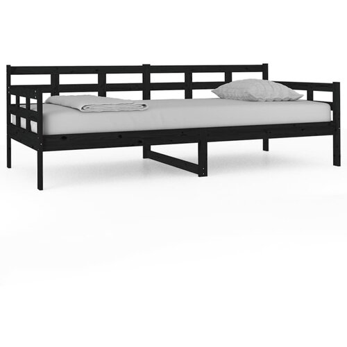 VidaXL Dnevna postelja črna trdna borovina 90x200 cm, (20684950) Slike