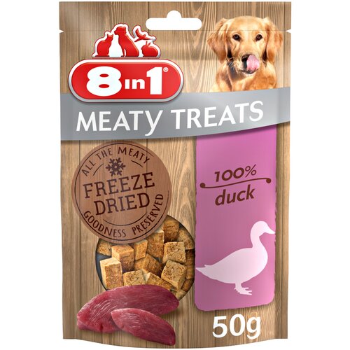 3 + 1 gratis! 4 x 8in1 grickalice za pse - Meaty Treats pačetina (4 x 50 g) Cijene