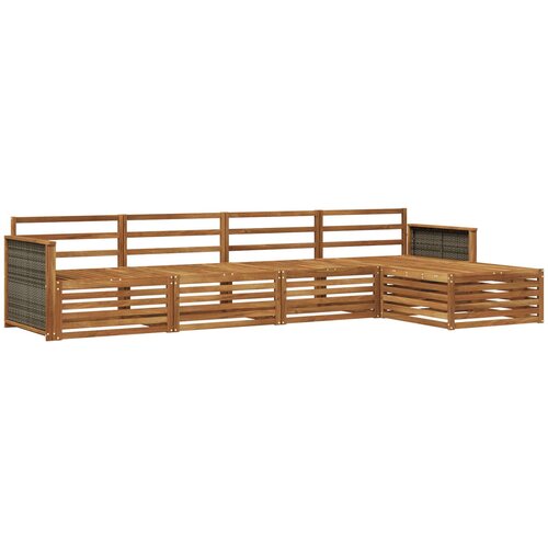  Set vanjskih sofa 5 kom. Prirodna Čvrsto drvo akacije 329 x 162,5 x 73 cm Slike
