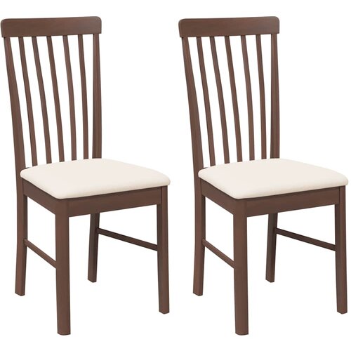 Maison Chic Jedilni stoli - Vzorci stoli z blazinami 2 kosa Brown Solid Wood Rubber A1481, (22031375) Cene