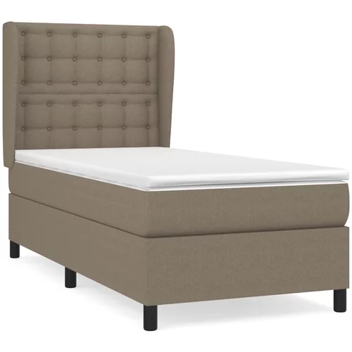 vidaXL Box spring postelja z vzmetnico taupe 90x190 cm blago, (20893345)