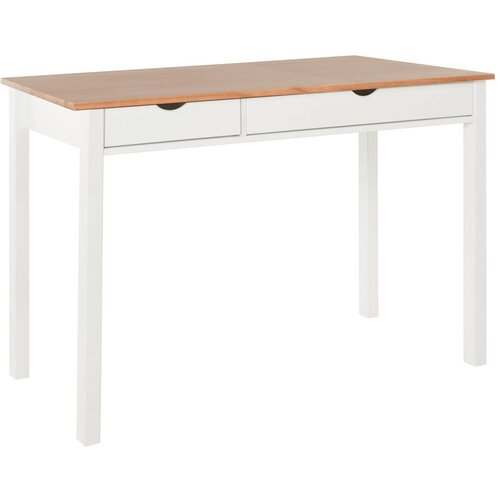 St&amp;oslash;raa Bela in rjava delovna miza iz borovega lesa Gava, dolžina 120 cm Slike