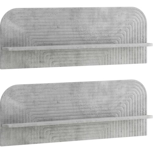  Zidna polica 2 kom. Betonska siva 102 x 13 5 x 37 5 cm - Betonska siva 102 cm Slike