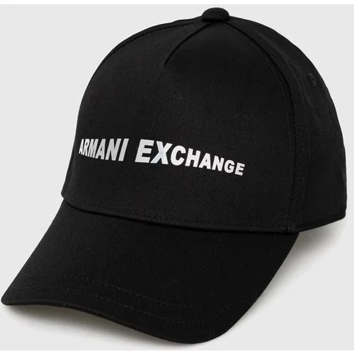 Armani_Exchange Bombažna bejzbolska kapa črna barva