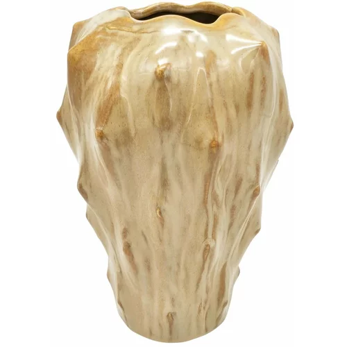 PT LIVING Peščeno rjava keramična vaza Flora, višina 23,5 cm