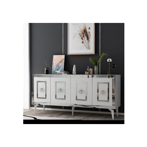 Hanah home komoda karya white silver Cene