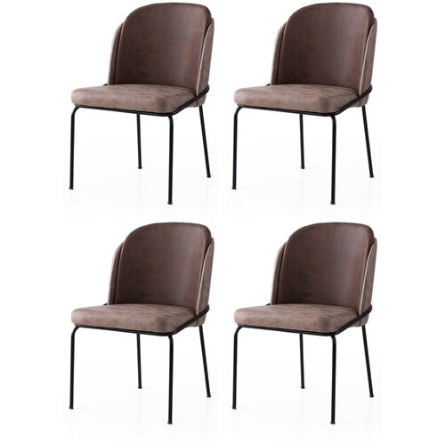 Hanah home set stolica Dore-194 V4, 98,5x70x97,5 cm, 4 dijela, Smeđa Slike
