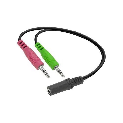 Audio adapter jack Speedlink, male 2×3,5mm 3-pin to female 3,5mm 4-pin, black adapter za slušalice SL-170305-BK Cijene