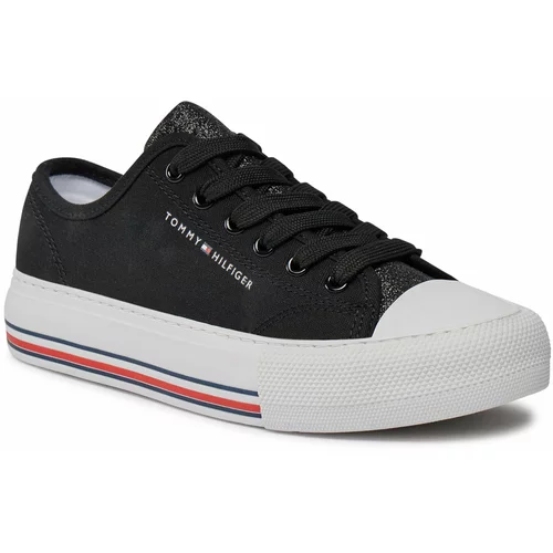 Tommy Hilfiger Modne superge Low Cut Lace-Up Sneaker T3A9-33185-1687 S Black 999