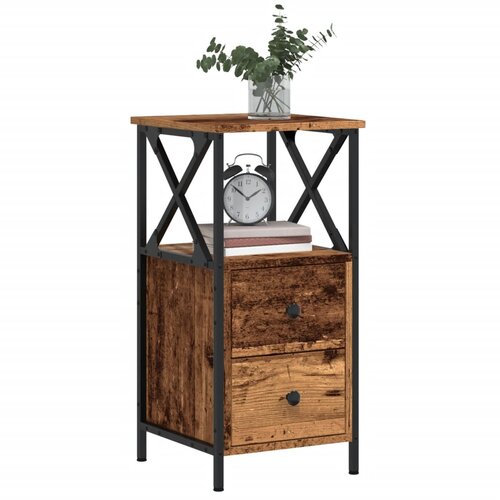Furnova Nočne omarice 2 kosa starinski les 34x35,5x70 cm inženirski les, (21925946) Slike
