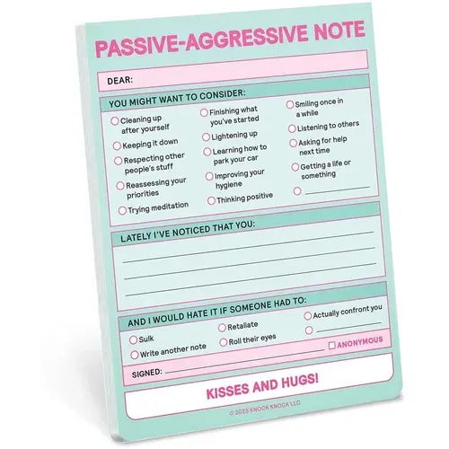 Inne Bilježnica home & lifestyle Passive Aggressive Nifty Note