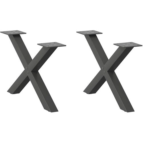 VidaXL Noge za klubsko mizico v obliki črke X 2 kosa antracit 50 x (30-31) cm jeklo, (22123958) Slike