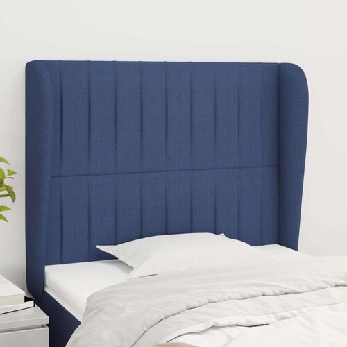  Uzglavlje s u&amp;scaron;ima plavi 93x23x118/128 cm od tkanine Slike