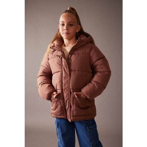 Defacto girl&amp;#039;s water repellent hooded fleece lined coat Slike
