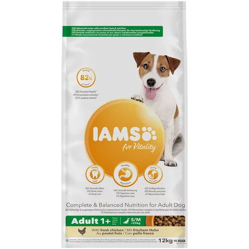 IAMS for Vitality Adult Small & Medium s piletinom - 2 x 12 kg