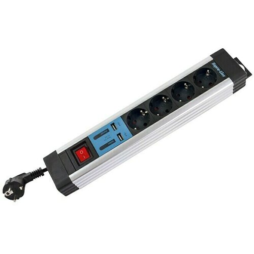  power strip 4-fold + KS USB SupraLine switch black Cijene