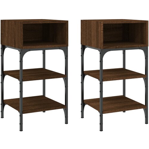 Maison Chic Dvo delni komplet Nočne omarice - Nočne mize rjav hrast 35x34,5x70 cm inženirski les, (21690435) Cene