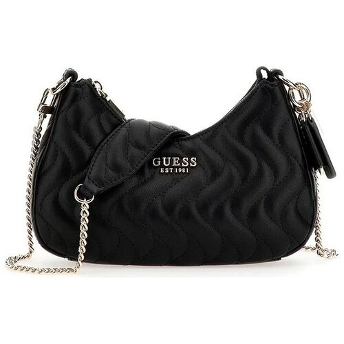 Guess Naramna torba ECO MAI CROSSBODY TOP ZIP Črna Slike