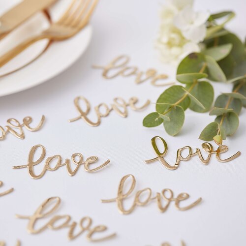 Ginger Ray&amp;reg; konfeti za dekoraciju stola s natpisom love (gold) Slike