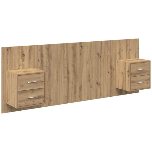 vidaXL Vznožnica z omarico 3 pcs Umetni hrast Konstruiran les, (5000108744) Cene