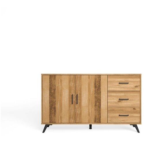 Marckeric Niska komoda u dekoru hrasta u prirodnoj boji 136x81 cm Nordic - Cijene