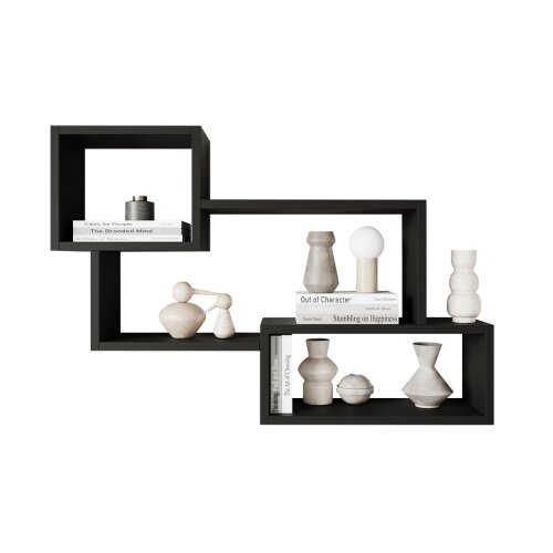  Zidna polica TRIO 54x87 cm crni grafit Slike