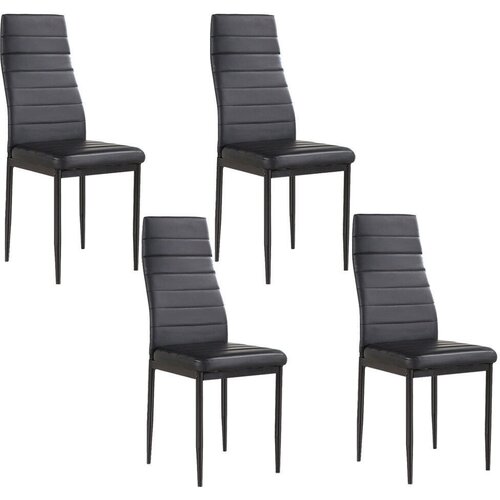 Timeless Tools 4-delni črni jedilni stol set z ergonomsko zasnovo in trdnim kovinskim okvirjem, (5000357996) Cene