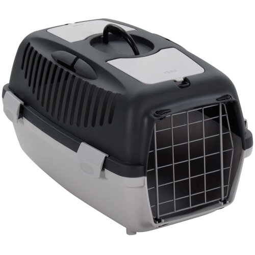 VidaXL Transporter za male živali siv in črn 55x36x35 cm PP Slike