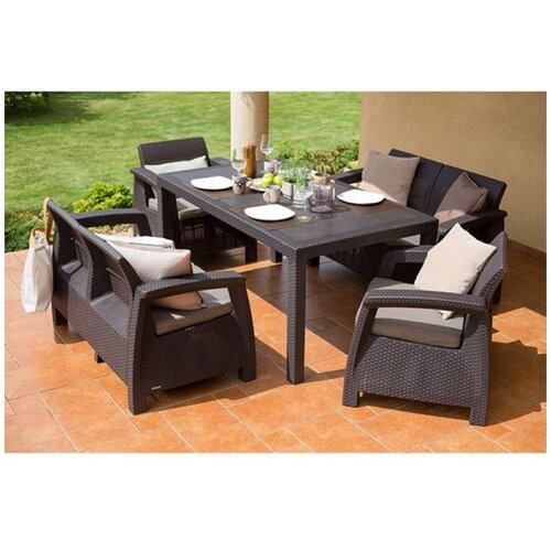 Keter Curver Ba&scaron;tenska garnitura Corfu Fiesta braon CU 258945 Cene