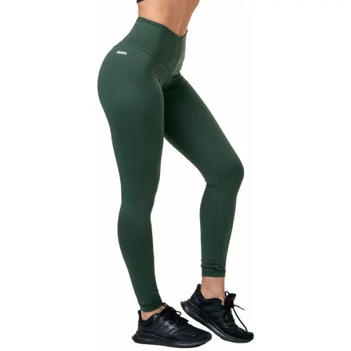 NEBBIA Classic Hero High-Waist Leggings Dark Green M Fitnes hlače