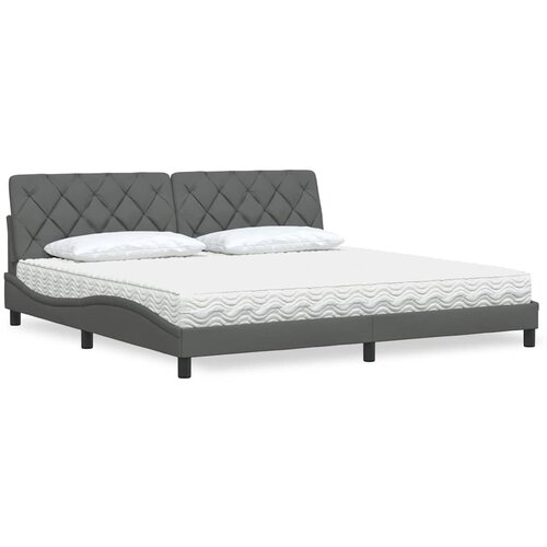 vidaXL Krevet s madracem tamnosivi 200 x 200 cm od tkanine Cijene